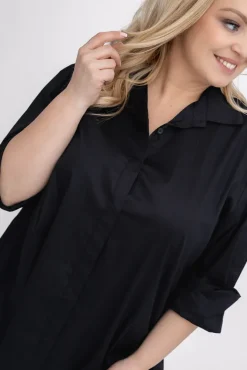 Damskie Włoski Czarna Koszula TENSERI