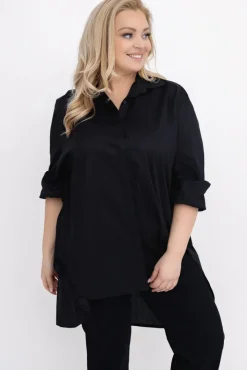 Damskie Włoski Czarna Koszula TENSERI