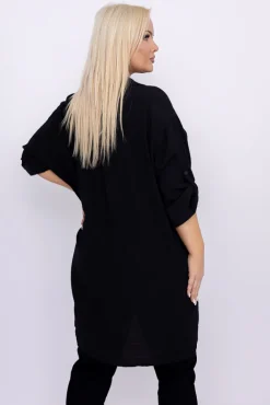 Damskie Włoski Czarna Koszula TERIEN