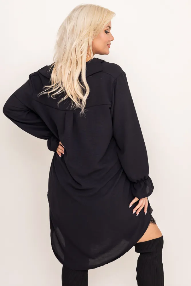 Damskie Włoski Czarna Koszula TOURI