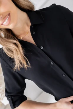 Damskie Polski Czarna Koszula TYENA