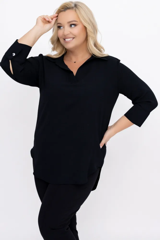 Damskie Polski Czarna Koszula VENTELI