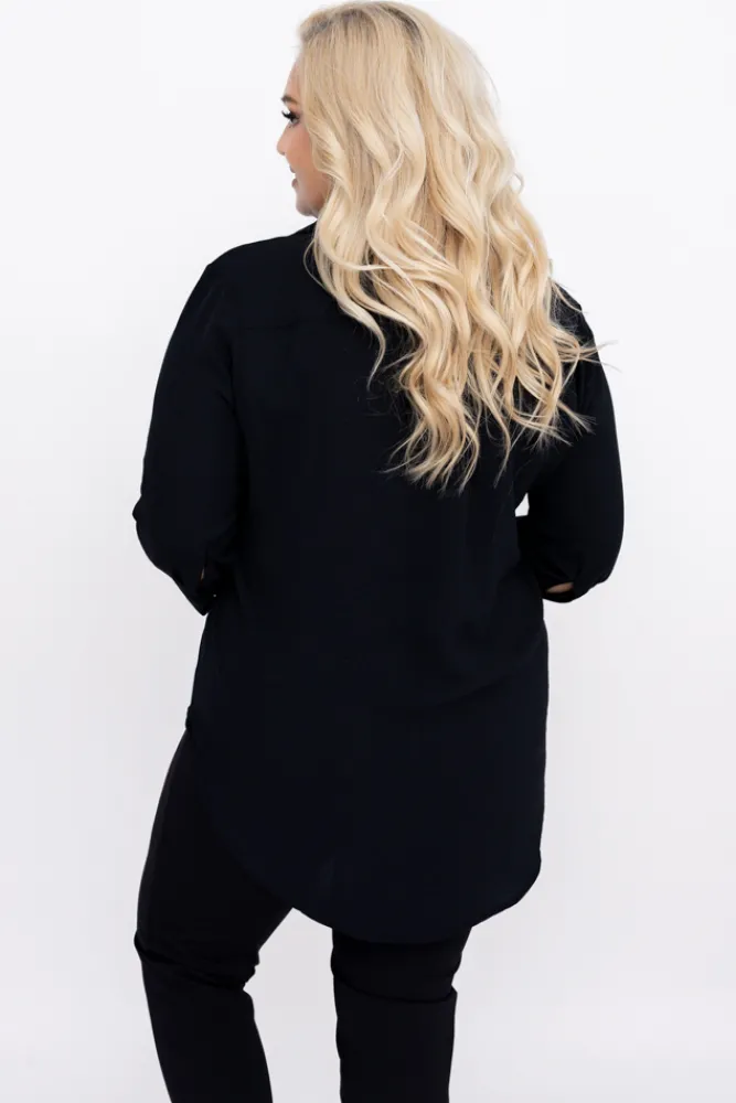 Damskie Polski Czarna Koszula VENTELI