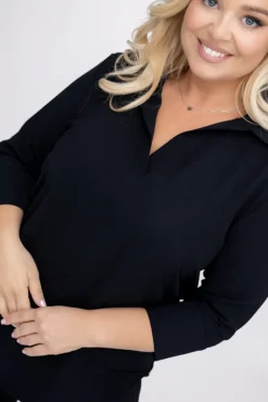 Damskie Polski Czarna Koszula VENTELI