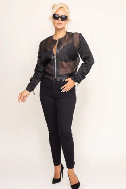 Damskie Polski Czarna Kurtka BARDI Wzór 2