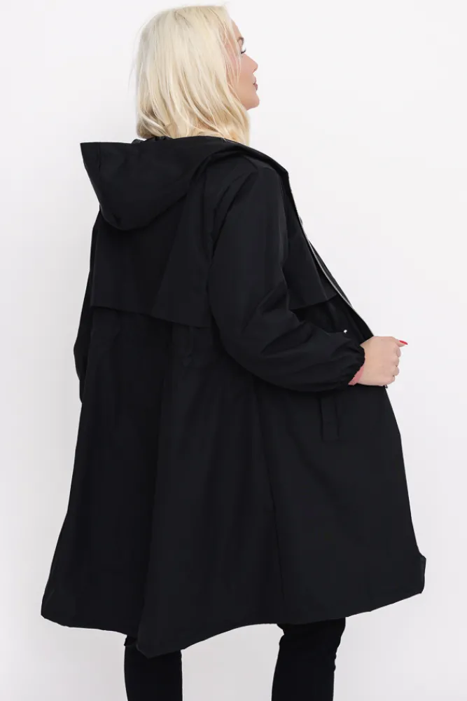 Damskie Włoski Czarna Kurtka parka KORMI