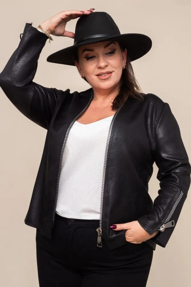 Damskie Polski Czarna Marynarka SCIATA Plus Size Wzór 1