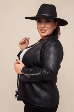 Damskie Polski Czarna Marynarka SCIATA Plus Size Wzór 1