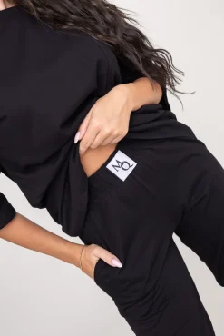 Polski Czarna Piżama z długimi spodniami REVENTI