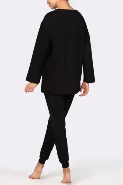 Polski Czarna Piżama z długimi spodniami HEMENY