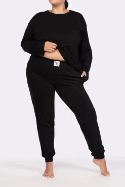 Polski Czarna Piżama z długimi spodniami HEMENY