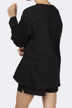 Polski Czarna Piżama z szortami LEKREZI