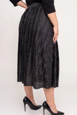 Włoski Czarna Spódnica plisowana TAVA
