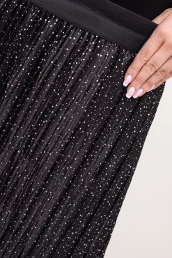 Włoski Czarna Spódnica plisowana TAVA