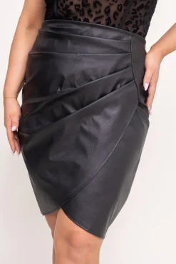 Polski Czarna Spódnica z marszczeniem KABI Wzór 2