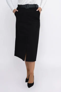 Włoski Czarna Spódnica zamszowa YEMENI