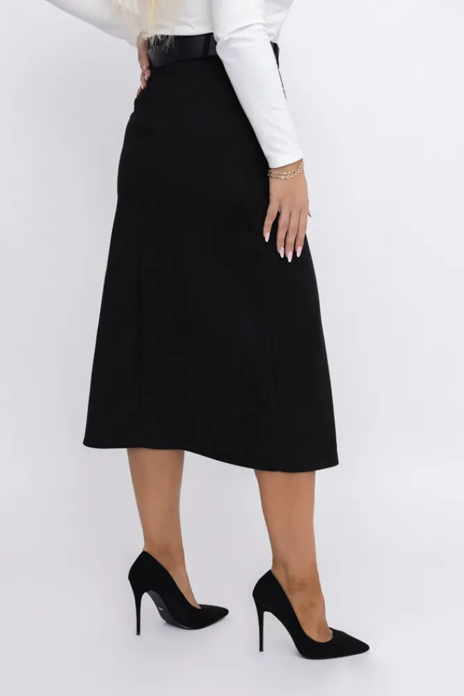 Włoski Czarna Spódnica zamszowa YEMENI