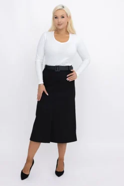 Włoski Czarna Spódnica zamszowa YEMENI