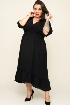 Polski Czarna Sukienka AMOROSA