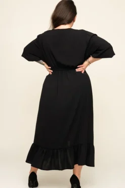 Polski Czarna Sukienka AMOROSA