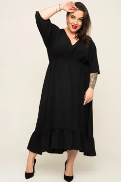 Polski Czarna Sukienka AMOROSA