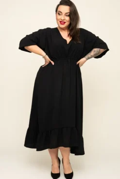 Polski Czarna Sukienka AMOROSA