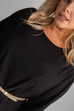 Polski Czarna Sukienka asymetryczna ASTI