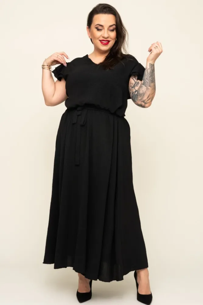 Polski Czarna Sukienka BLANCY