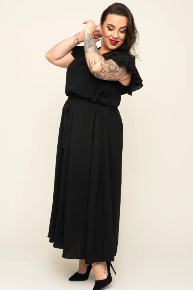 Polski Czarna Sukienka BLANCY