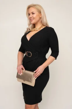 Polski Czarna Sukienka brokatowa BRILIA