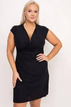 Polski Czarna Sukienka brokatowa VENZIN