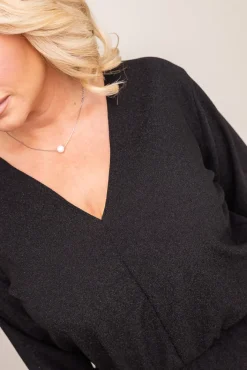 Polski Czarna Sukienka błyszcząca QUZI