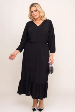 Polski Czarna Sukienka błyszcząca QUZI