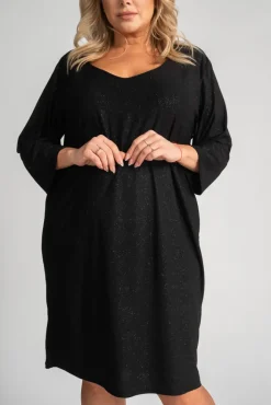 Polski Czarna Sukienka błyszcząca KOLIO Wzór 2