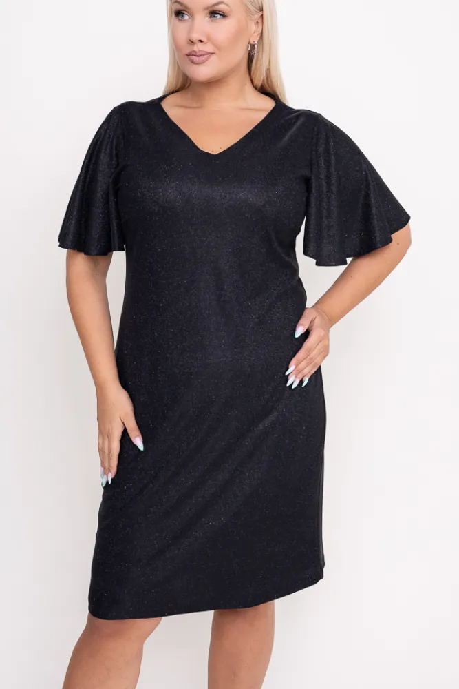 Polski Czarna Sukienka błyszcząca GRIVI