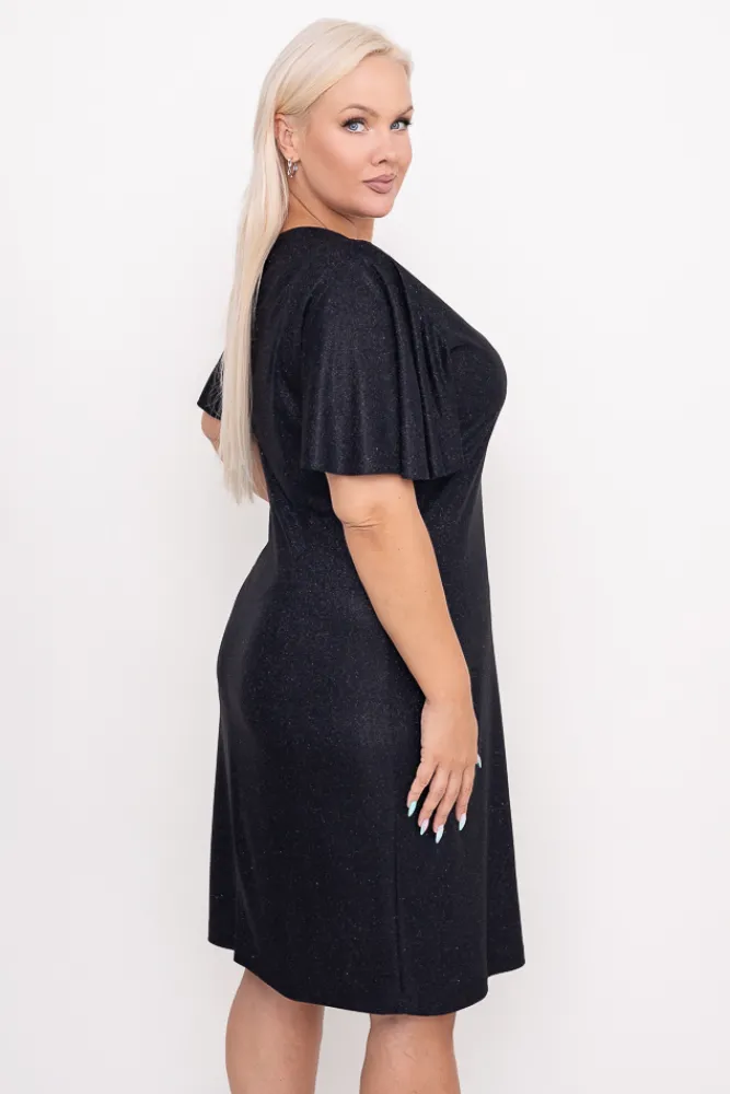 Polski Czarna Sukienka błyszcząca GRIVI