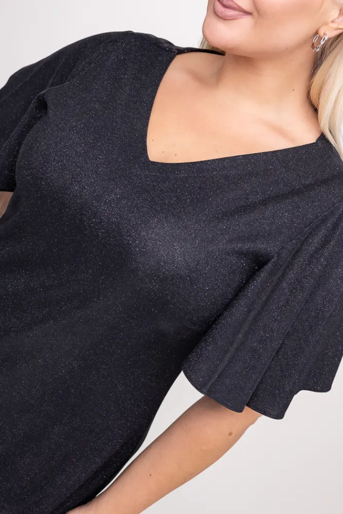 Polski Czarna Sukienka błyszcząca GRIVI