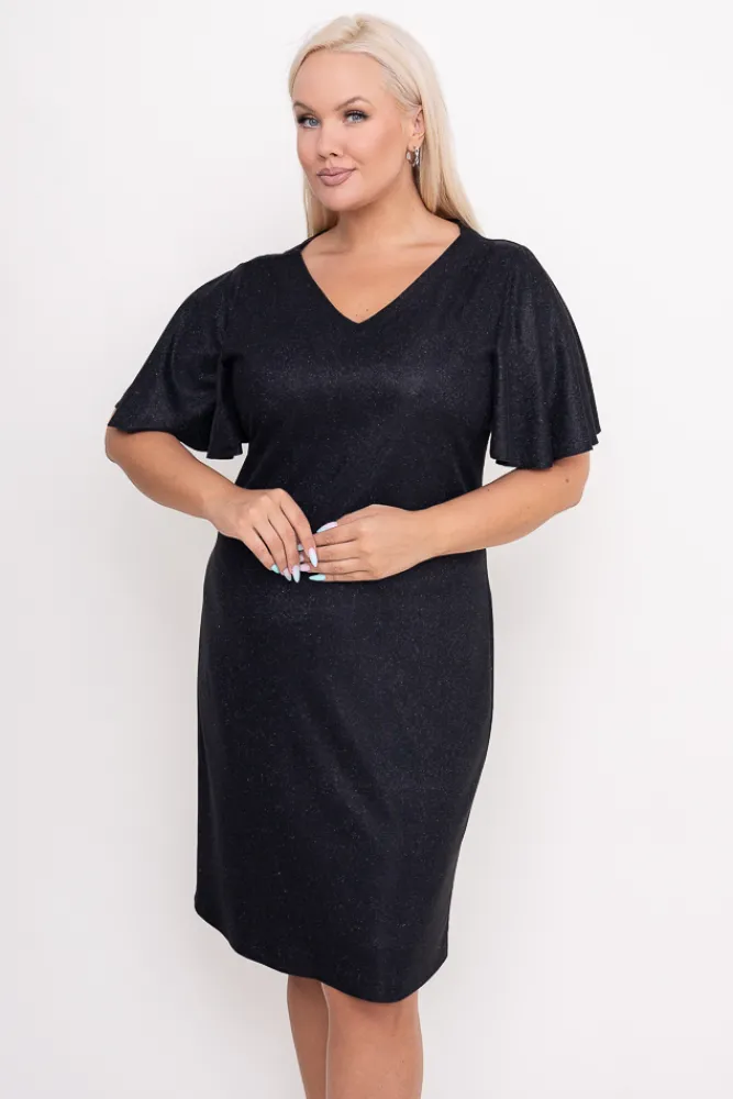 Polski Czarna Sukienka błyszcząca GRIVI