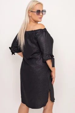 Polski Czarna Sukienka błyszcząca VALENCIA