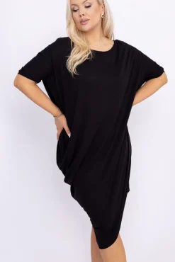 Polski Czarna Sukienka CASUAL FASHION
