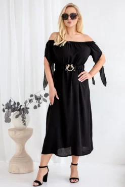 Polski Czarna Sukienka DERTUZI