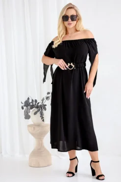 Polski Czarna Sukienka DERTUZI