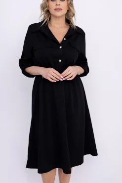 Włoski Czarna Sukienka EVERI