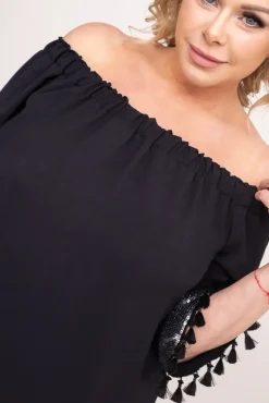 Polski Czarna Sukienka FEREZO