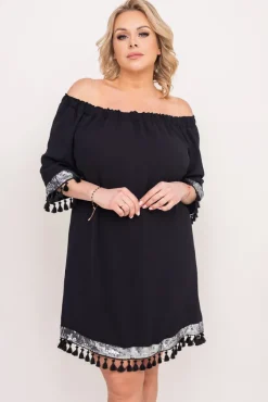 Polski Czarna Sukienka FEREZO