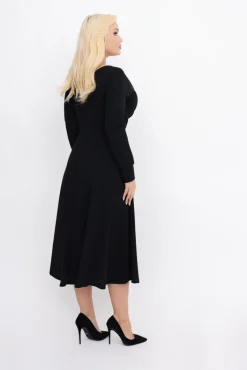 Włoski Czarna Sukienka FEZANTI