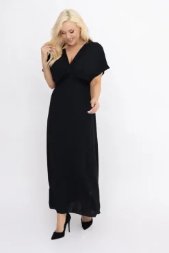 Włoski Czarna Sukienka GRENMI