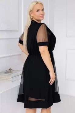 Włoski Czarna Sukienka KALEMA