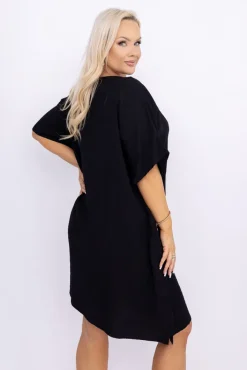 Włoski Czarna Sukienka KIRMEN