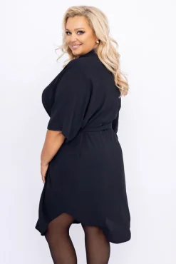 Polski Czarna Sukienka koszulowa MERTINA